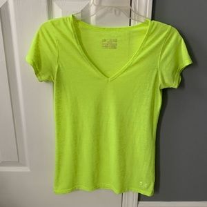 Under Armour Neon Yellow Cotton V-Neck